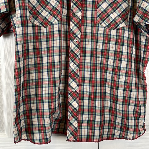 Wrangler cowboy pearl snap western short sleeve button down shirt, men’s XL - Picture 6 of 9